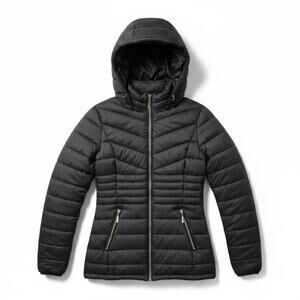 Snobbish Women Puffer Jacket with Removable Hood Black S Outdoor Gorpcore Winter